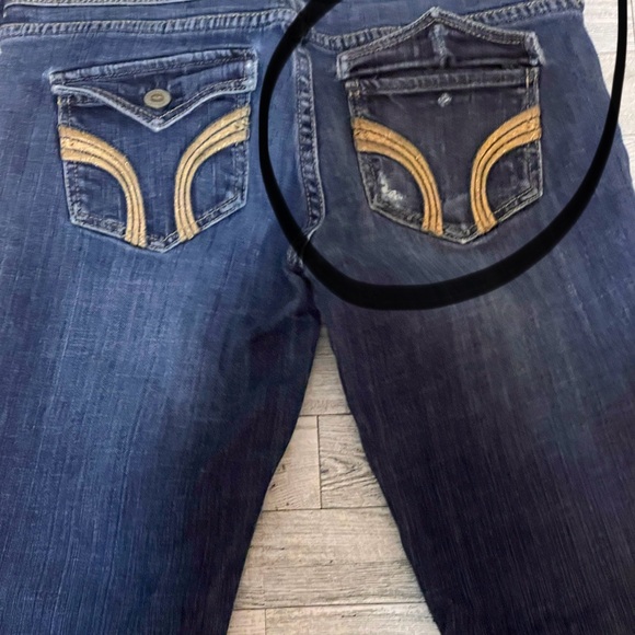 Hollister Social Stretch Distressed Women Jeans Size 1 Slim Dark Blue Skinny - Picture 5 of 10